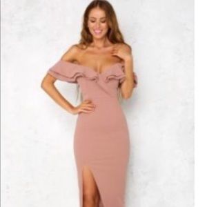 Hello Molly Blush off shoulder Dress size Small
